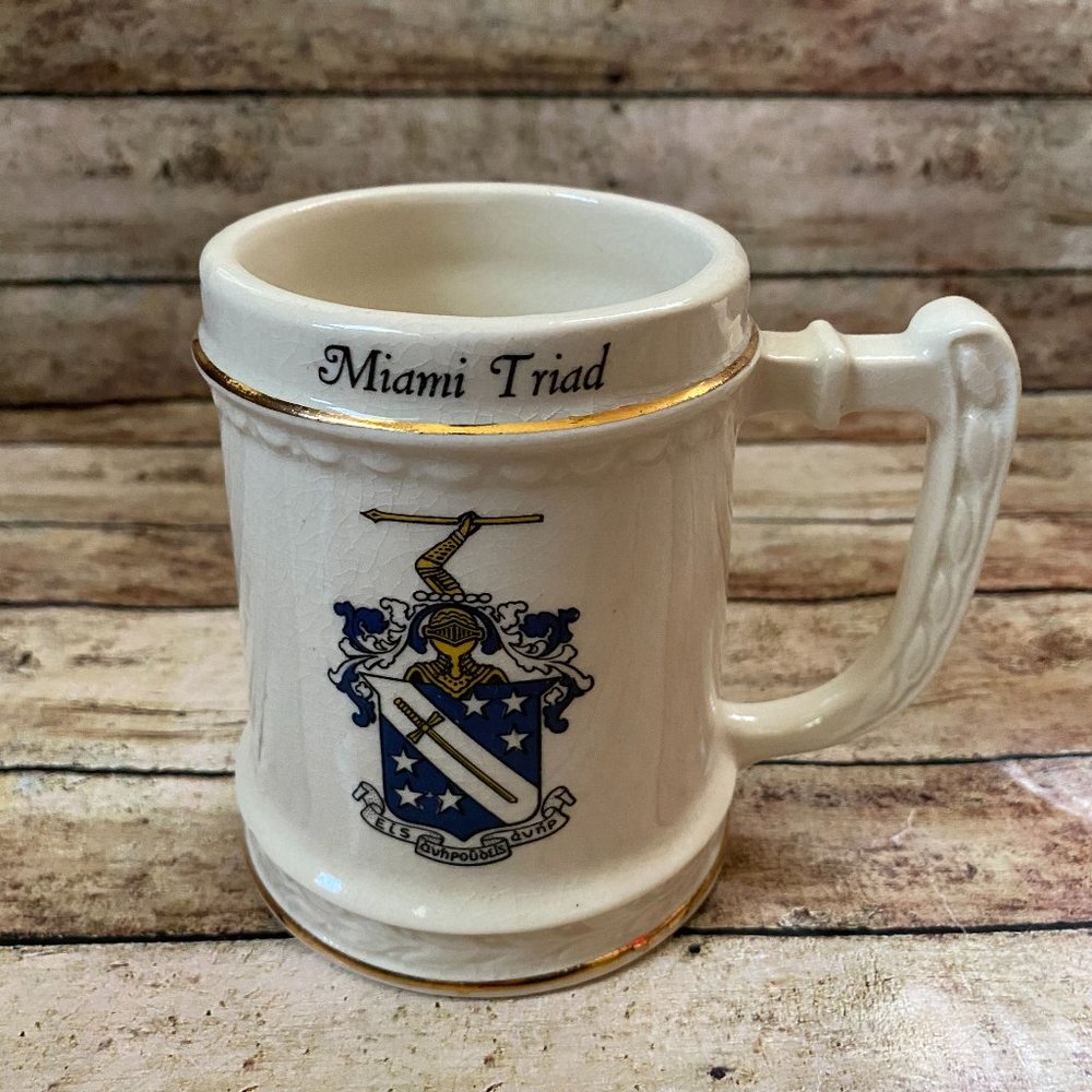 Vintage Collegiate Miami Triad White Ceramic Drink Mug